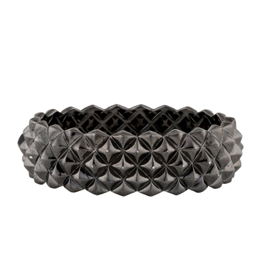 STEPHEN WEBSTER ONYX STERLING SILVER SUPERSTUD HINGED BRACELET